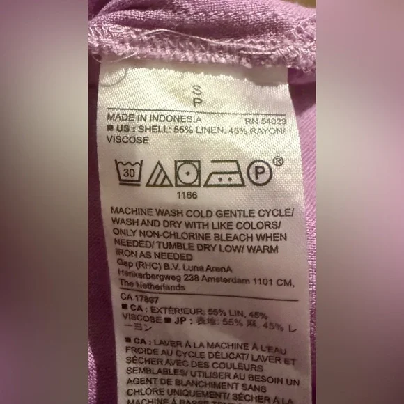 Banana Republic LINEN Bkend OVERSIZED BUTTON DOWN SHIRT DRIED LAVENDAR Size S - Picture 3 of 5